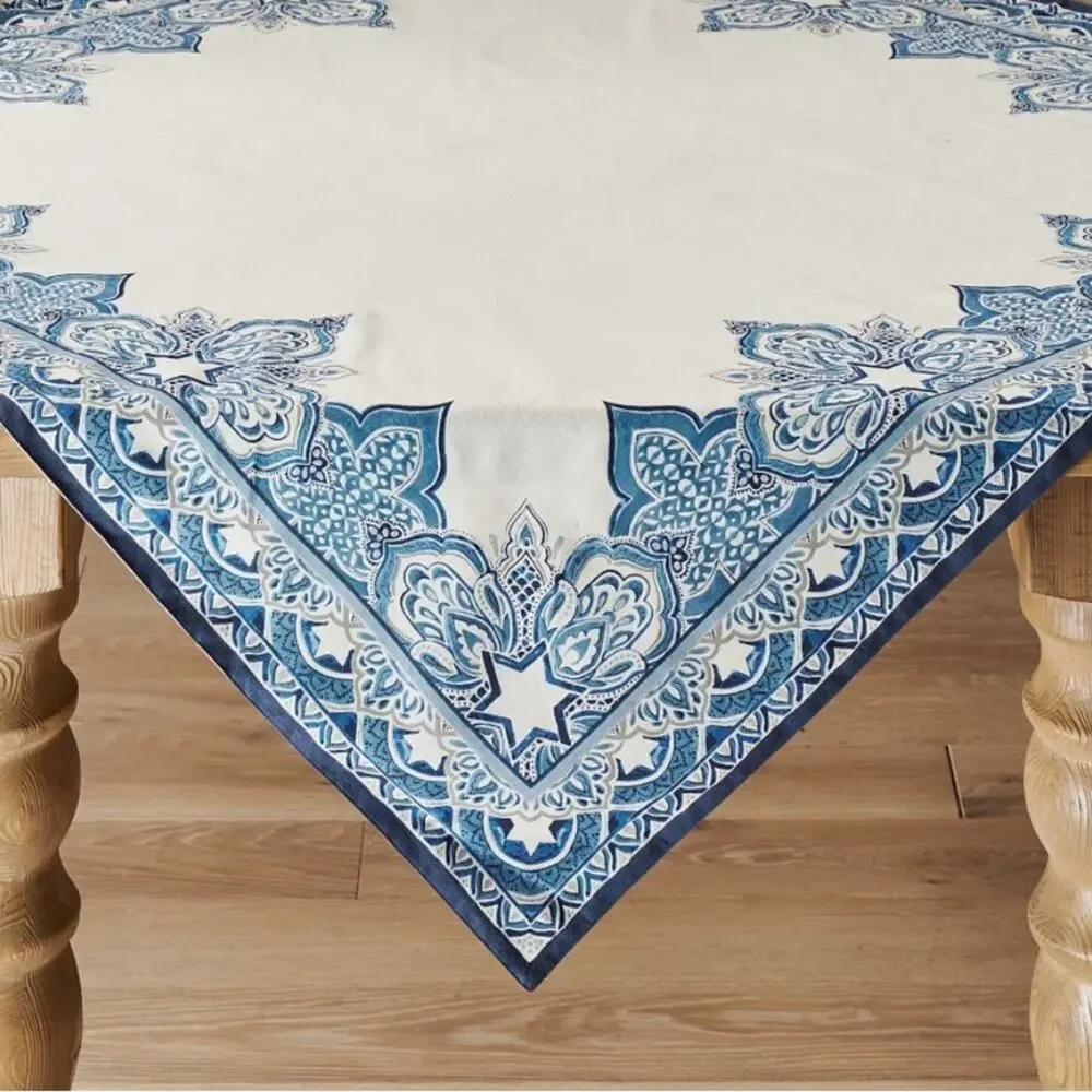 Pottery Barn Hanukkah Medallion Cotton/Linen Table Throw